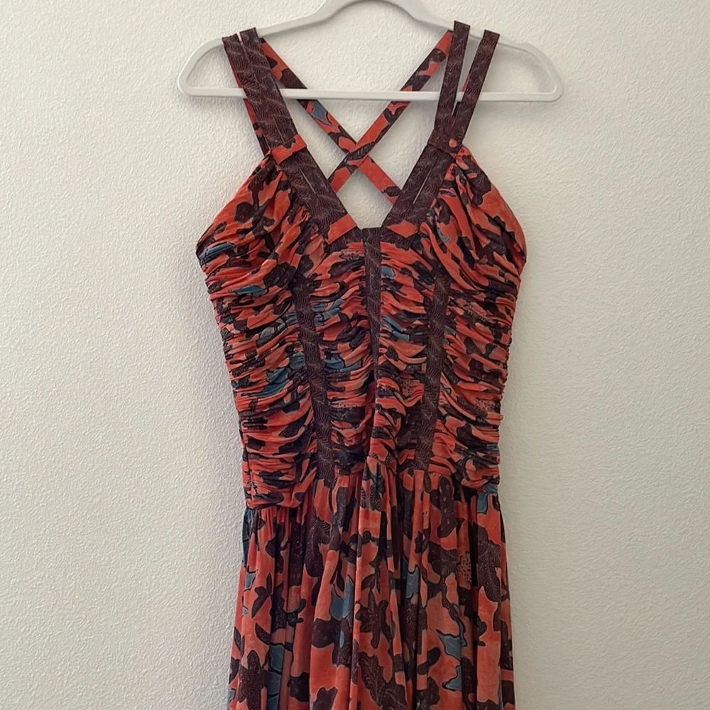 Anya open-back ruched floral-print silk-crepe maxi dress - Picture 6 of 12